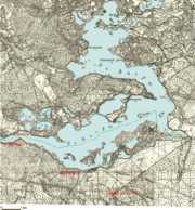 Mapa okolic Jeziora Wigierskiego z 1931 r. Podkład sytuacyjny z początków XX wieku
